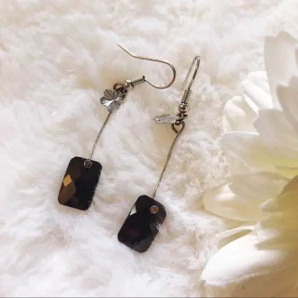 Silver Black Dazzle Earrings - Picture 3 of 10